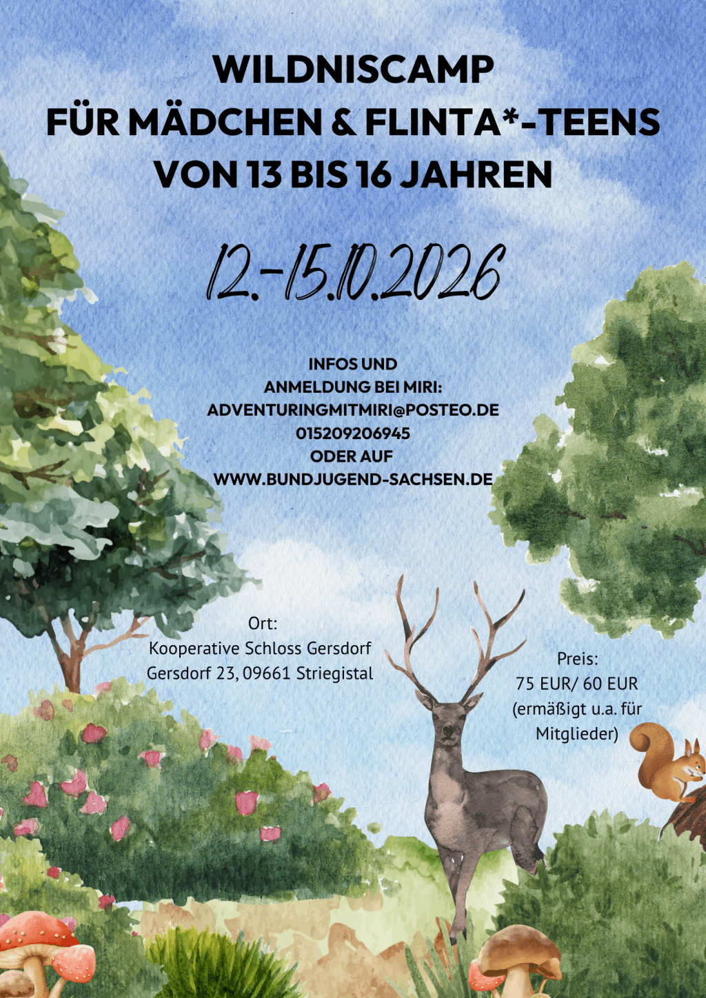 Wildniscamp für Mädchen und FLINTA*-Teens von 13 bis 16 Jahren
